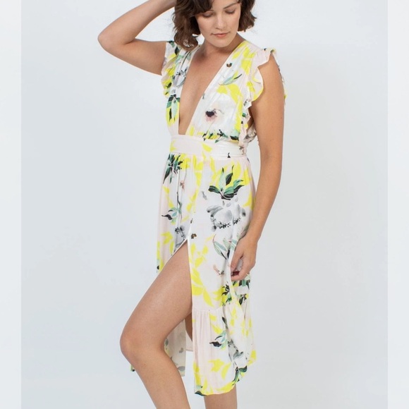 Stillwater Jessie FLORAL KNEE LENGTH DRESS Midi Size Small - Picture 2 of 14